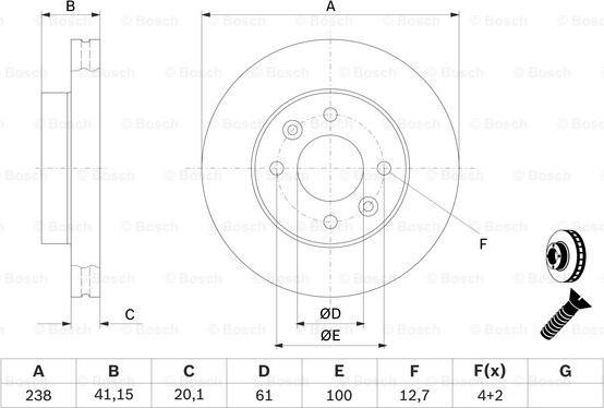 BOSCH 0 986 478 276 - Тормозной диск avtokuzovplus.com.ua