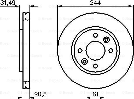 BOSCH 0 986 478 278 - Гальмівний диск autocars.com.ua