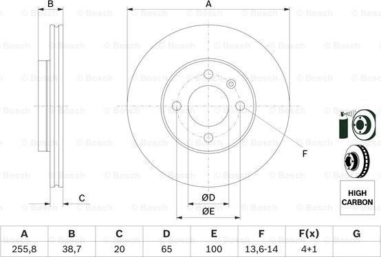 BOSCH 0 986 478 308 - Тормозной диск avtokuzovplus.com.ua