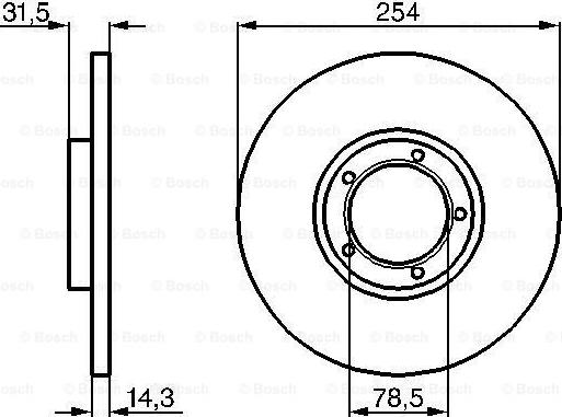 BOSCH 0 986 478 345 - Тормозной диск avtokuzovplus.com.ua