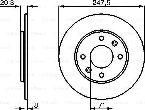 BOSCH 0 986 478 371 - Тормозной диск avtokuzovplus.com.ua