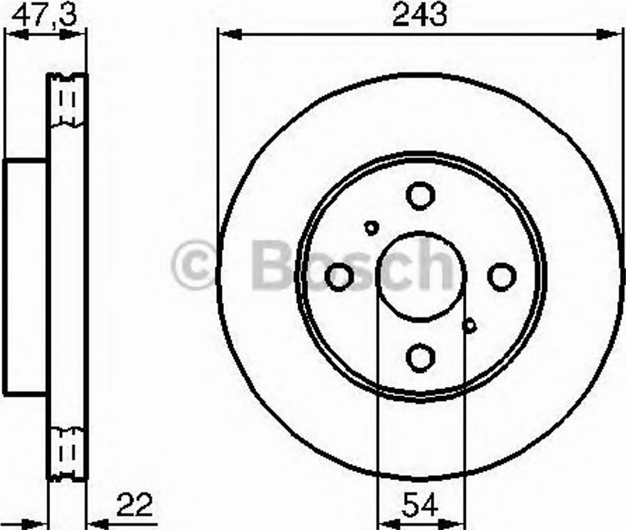 BOSCH 0986478383 - Тормозной диск avtokuzovplus.com.ua