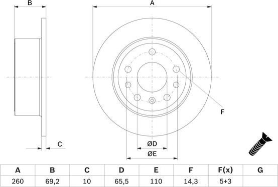 BOSCH 0 986 478 430 - Гальмівний диск autocars.com.ua