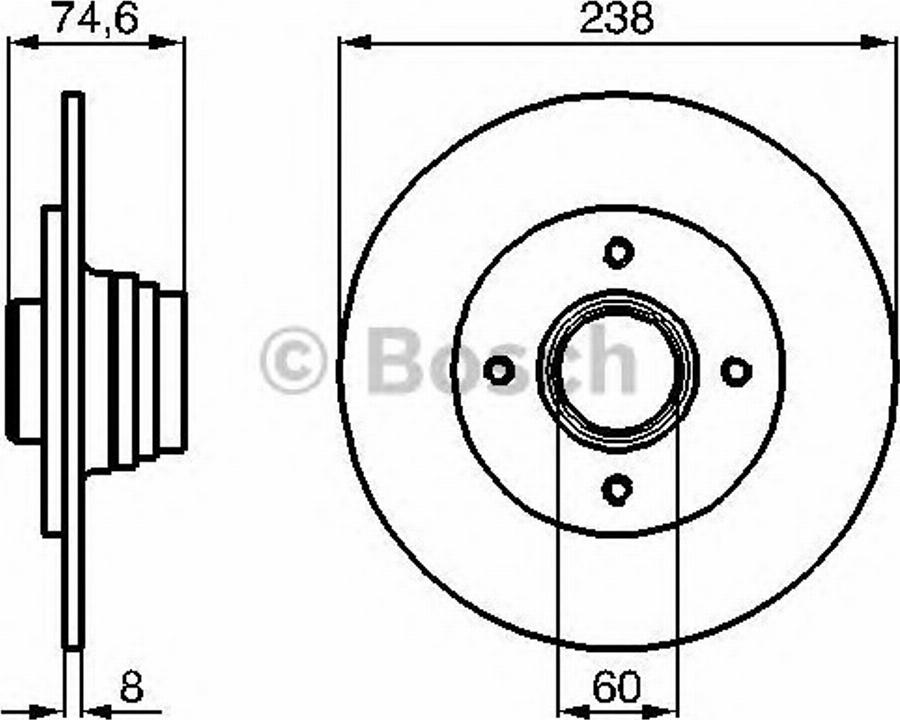 BOSCH 0 986 478 432 - Тормозной диск avtokuzovplus.com.ua