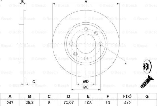 BOSCH 0 986 478 464 - Тормозной диск avtokuzovplus.com.ua