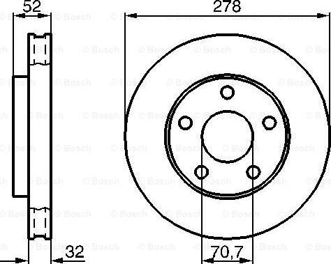 BOSCH 0 986 478 486 - Гальмівний диск autocars.com.ua