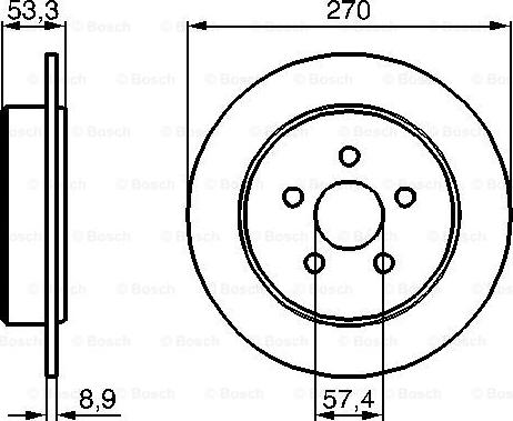 BOSCH 0 986 478 514 - Тормозной диск avtokuzovplus.com.ua