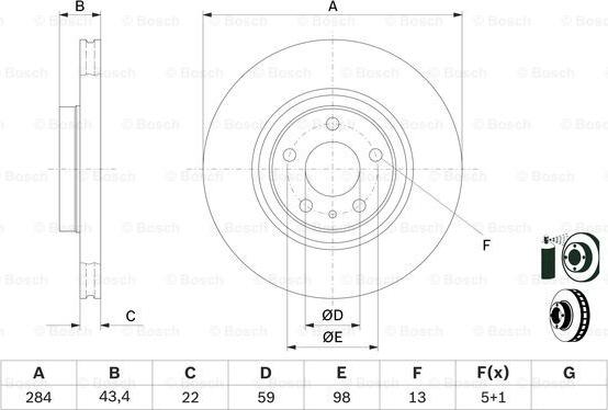 BOSCH 0 986 478 521 - Тормозной диск avtokuzovplus.com.ua