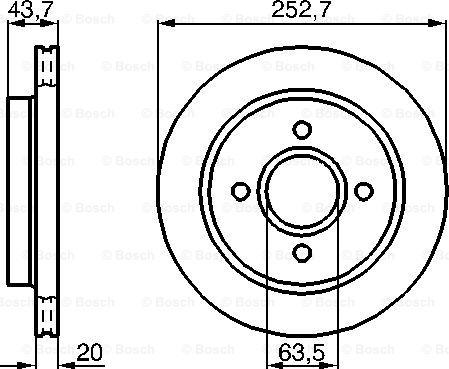 BOSCH 0 986 478 605 - Тормозной диск avtokuzovplus.com.ua