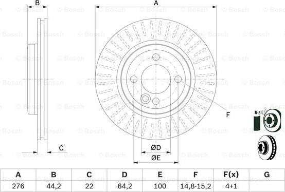 BOSCH 0 986 478 606 - Гальмівний диск autocars.com.ua