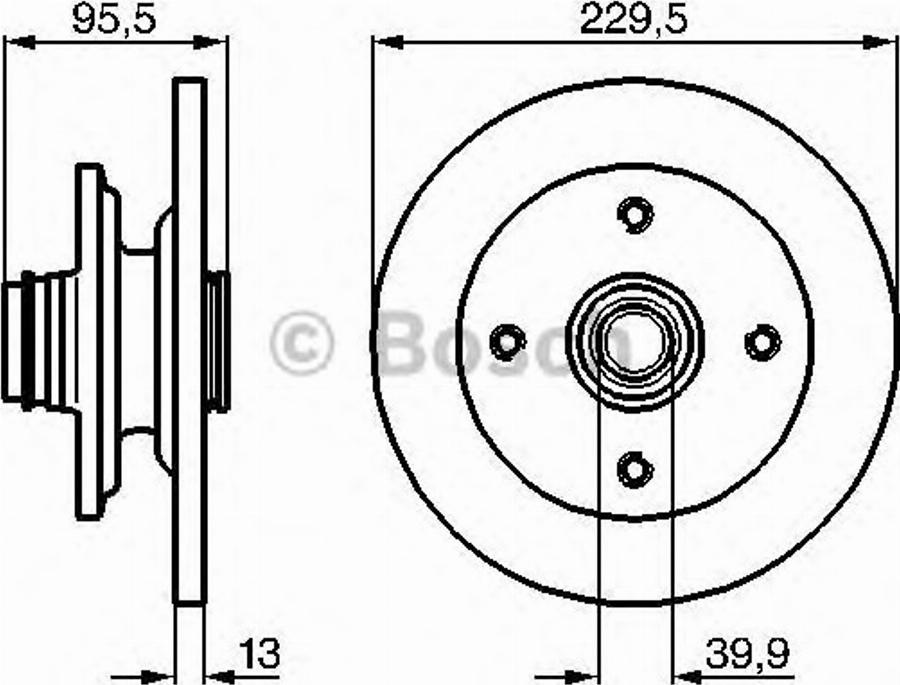 BOSCH 0986478804 - Гальмівний диск autocars.com.ua