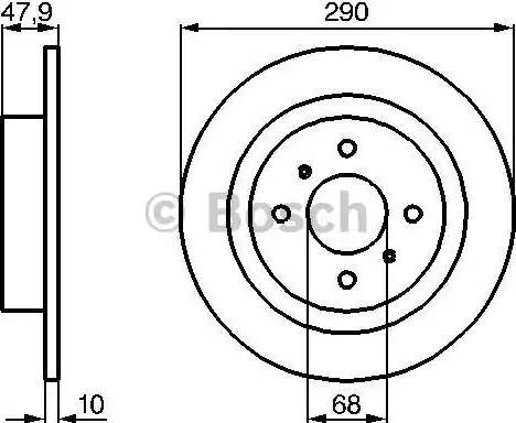 BOSCH 0986478805 - Тормозной диск avtokuzovplus.com.ua