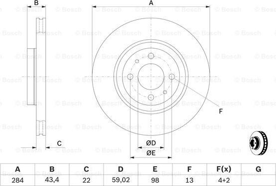 BOSCH 0 986 479 B49 - Тормозной диск avtokuzovplus.com.ua