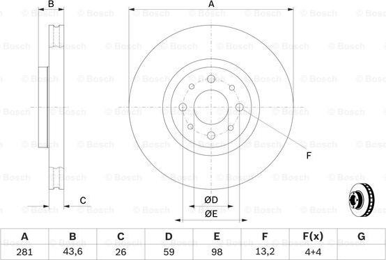 BOSCH 0 986 479 B52 - Тормозной диск avtokuzovplus.com.ua