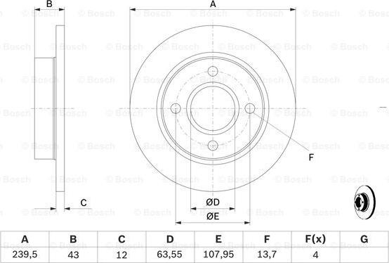 BOSCH 0 986 478 856 - Тормозной диск avtokuzovplus.com.ua