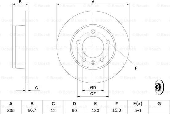 BOSCH 0 986 478 970 - Тормозной диск avtokuzovplus.com.ua