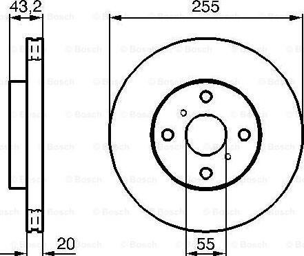 BOSCH 0 986 479 012 - Гальмівний диск autocars.com.ua