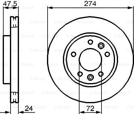 BOSCH 0 986 479 013 - Гальмівний диск autocars.com.ua