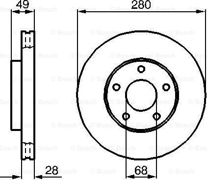 BOSCH 0 986 479 030 - Гальмівний диск autocars.com.ua