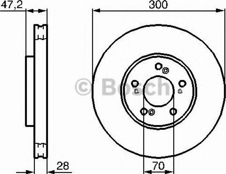 BOSCH 0 986 479 032 - Гальмівний диск autocars.com.ua