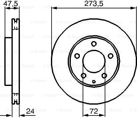 BOSCH 0 986 479 034 - Гальмівний диск autocars.com.ua