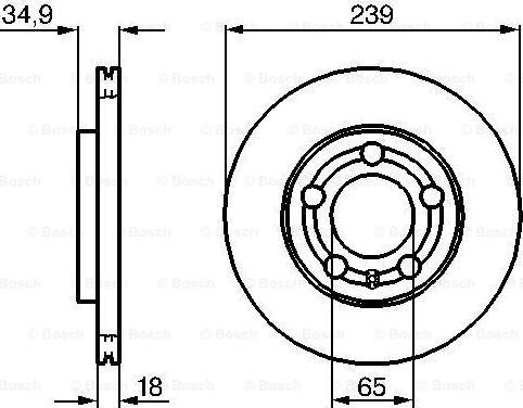 BOSCH 0 986 479 036 - Тормозной диск avtokuzovplus.com.ua