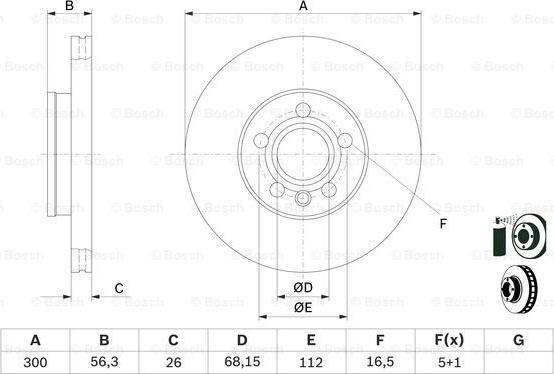 BOSCH 0 986 479 037 - Гальмівний диск autocars.com.ua