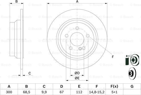 BOSCH 0 986 479 041 - Гальмівний диск autocars.com.ua