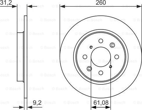 BOSCH 0 986 479 051 - Гальмівний диск autocars.com.ua