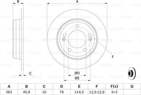 BOSCH 0 986 479 052 - Гальмівний диск autocars.com.ua