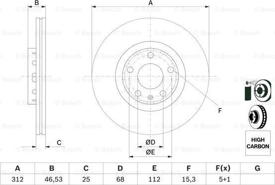 BOSCH 0 986 479 057 - Тормозной диск autodnr.net