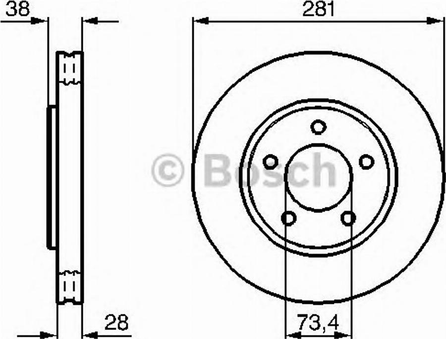 BOSCH 0 986 479 063 - Тормозной диск avtokuzovplus.com.ua