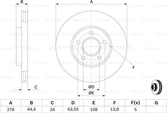 BOSCH 0 986 479 069 - Гальмівний диск autocars.com.ua