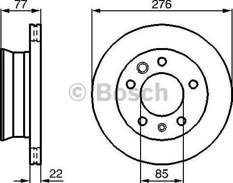 BOSCH 0 986 479 075 - Гальмівний диск autocars.com.ua