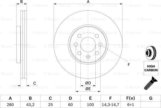 BOSCH 0 986 479 077 - ДИСК ГАЛЬМIВНИЙ ПЕРЕДНIЙ autocars.com.ua