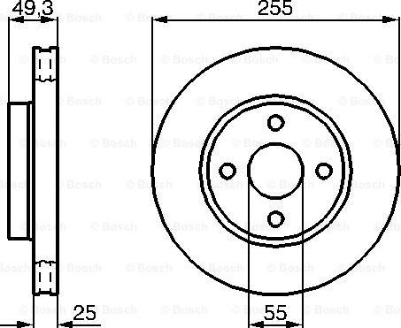 BOSCH 0 986 479 084 - Тормозной диск avtokuzovplus.com.ua