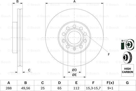 BOSCH 0 986 479 088 - Гальмівний диск autocars.com.ua