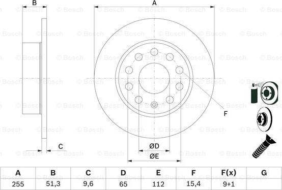 BOSCH 0 986 479 099 - Гальмівний диск autocars.com.ua