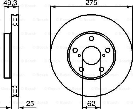 BOSCH 0 986 479 111 - Гальмівний диск autocars.com.ua