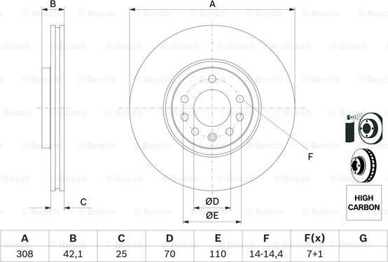 BOSCH 0 986 479 113 - Гальмівний диск autocars.com.ua