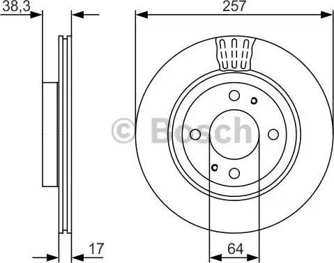 BOSCH 0 986 479 134 - Гальмівний диск autocars.com.ua