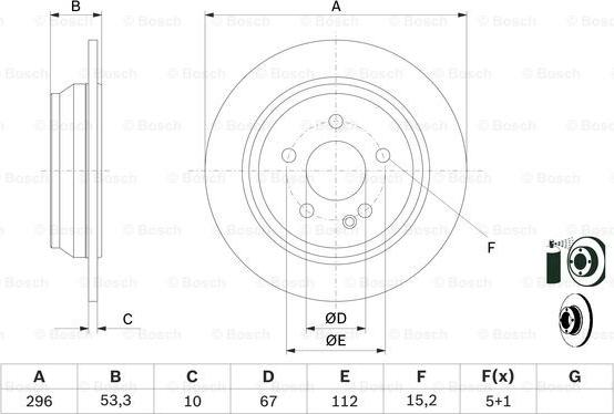 BOSCH 0 986 479 138 - Тормозной диск avtokuzovplus.com.ua