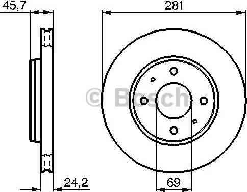 BOSCH 0 986 479 139 - Гальмівний диск autocars.com.ua