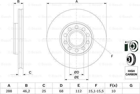 BOSCH 0 986 479 157 - Тормозной диск avtokuzovplus.com.ua