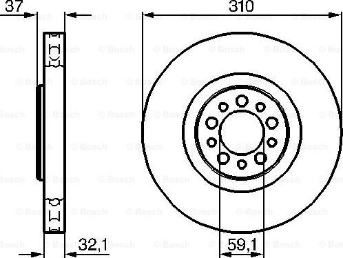 BOSCH 0 986 479 168 - Гальмівний диск autocars.com.ua