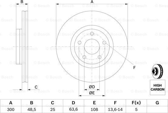 BOSCH 0 986 479 171 - Гальмівний диск autocars.com.ua