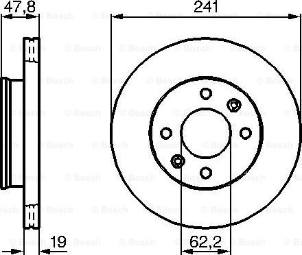 BOSCH 0 986 479 206 - Тормозной диск avtokuzovplus.com.ua