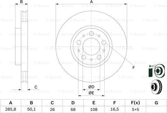 BOSCH 0 986 479 210 - Гальмівний диск autocars.com.ua