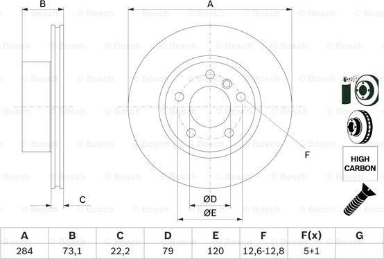 BOSCH 0 986 479 213 - Гальмівний диск autocars.com.ua