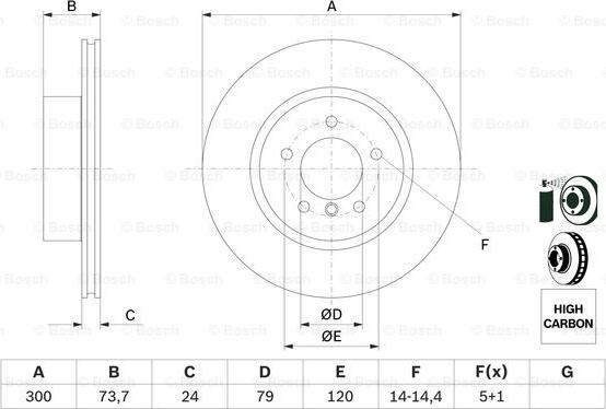 BOSCH 0 986 479 216 - Гальмівний диск autocars.com.ua